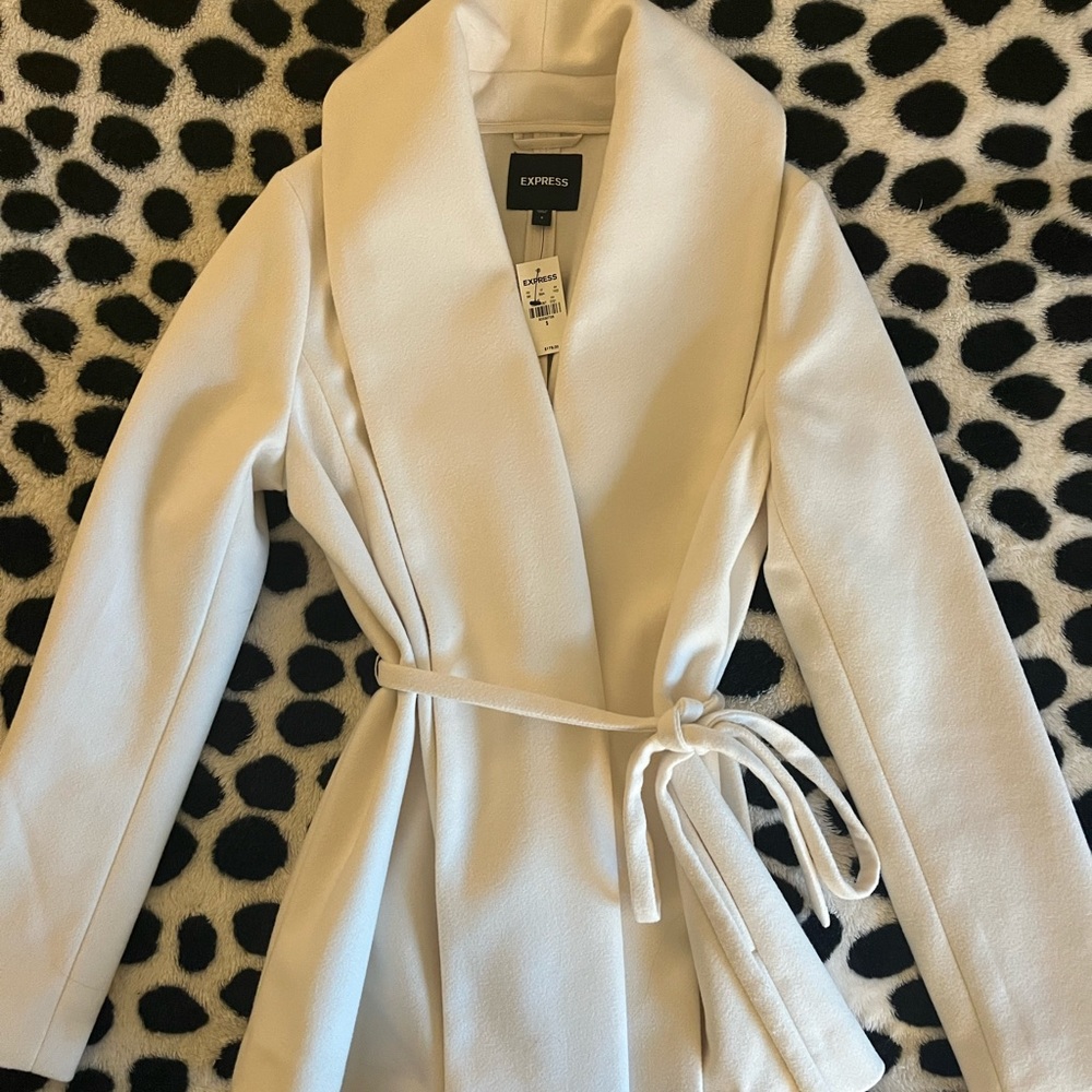 Express Belted Wrap Front Coat